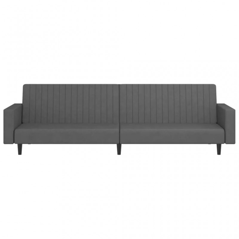 2-Seater Sofa Bed Dark Grey Velvet 2-Seater Sofa Bed Dark Grey Velvet