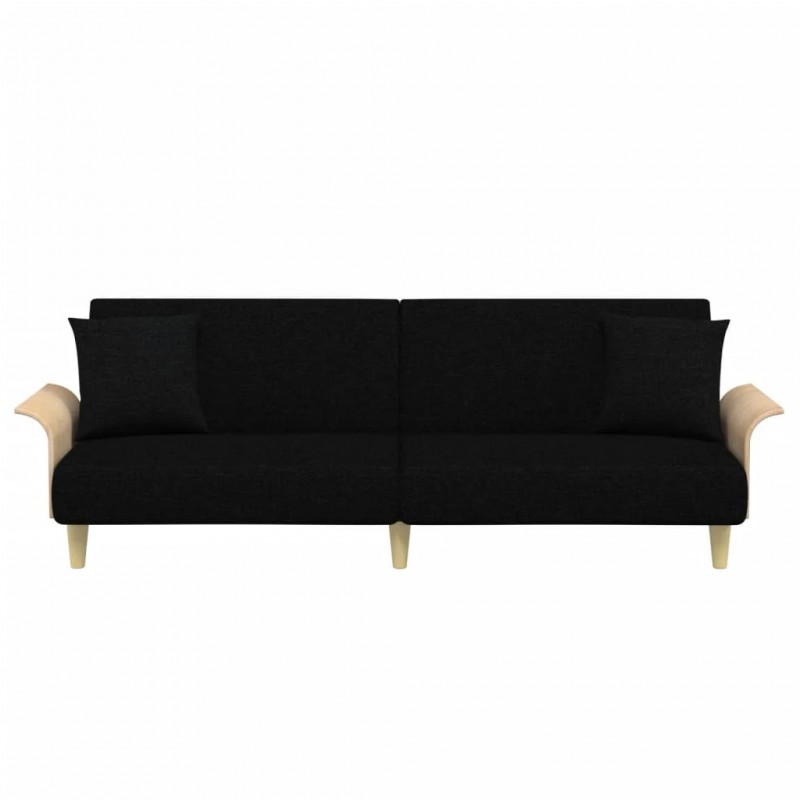 Sofa Bed with Armrests Black Fabric Sofa Bed with Armrests Black Fabric