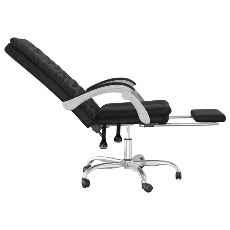 Reclining Office Chair Black Faux Leather Reclining Office Chair Black Faux Leather