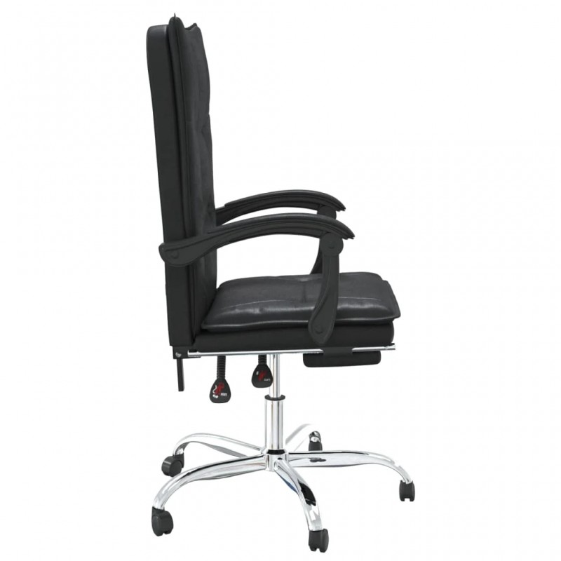 Reclining Office Chair Black Faux Leather Reclining Office Chair Black Faux Leather