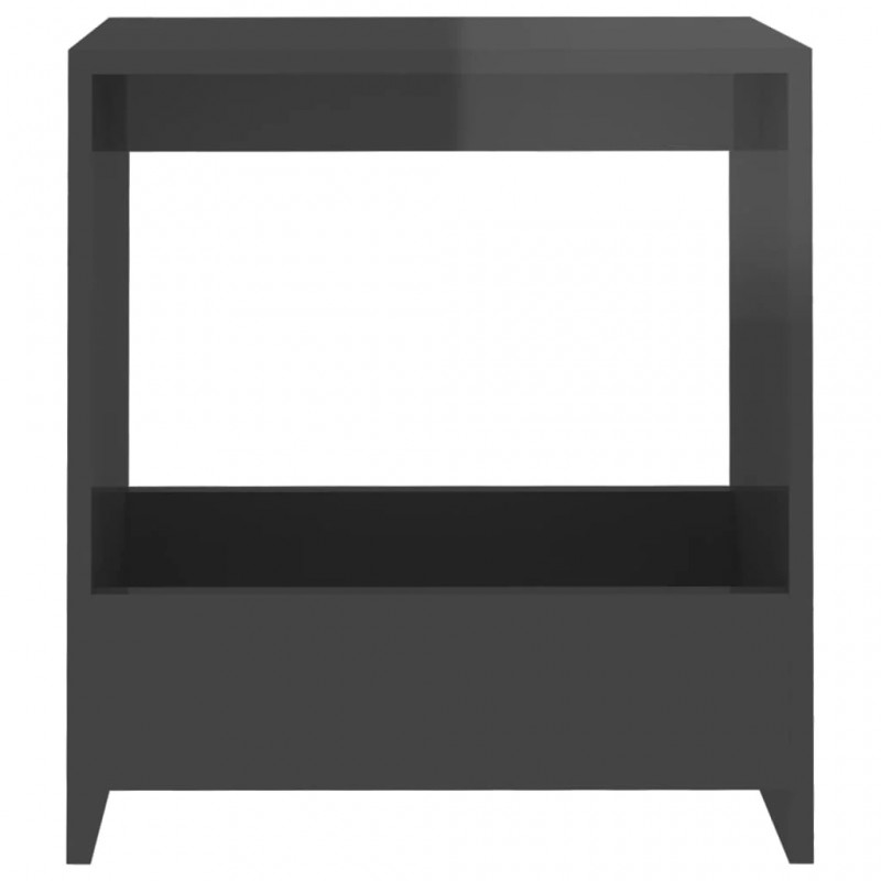 Side Table High Gloss Grey 50x26x50 cm Engineered Wood Side Table High Gloss Grey 50x26x50 cm Engineered Wood