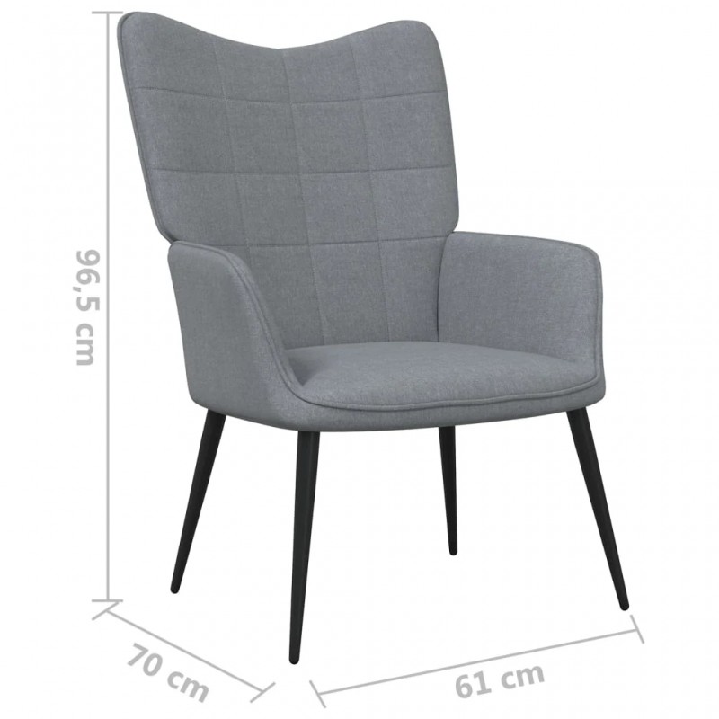 Relaxing Chair with a Stool Light Grey Fabric Relaxing Chair with a Stool Light Grey Fabric