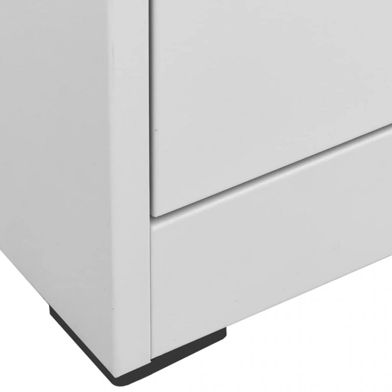 Filing Cabinet Light Grey 46x62x133 cm Steel Filing Cabinet Light Grey 46x62x133 cm Steel