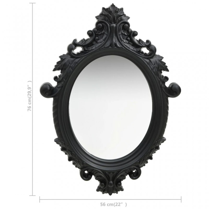 Wall Mirror Castle Style 56x76 cm Black Wall Mirror Castle Style 56x76 cm Black