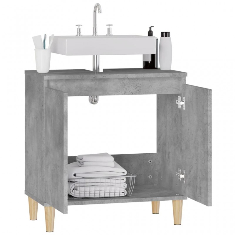 Sink Cabinet Concrete Grey 58x33x60 cm Engineered Wood Sink Cabinet Concrete Grey 58x33x60 cm Engineered Wood