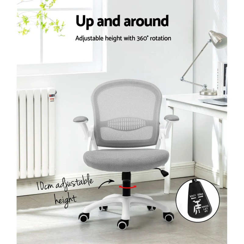 Artiss Mesh Office Chair Mid Back Grey Artiss Mesh Office Chair Mid Back Grey