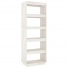 Book Cabinet/Room Divider White 60x35x167 cm Solid Pinewood
