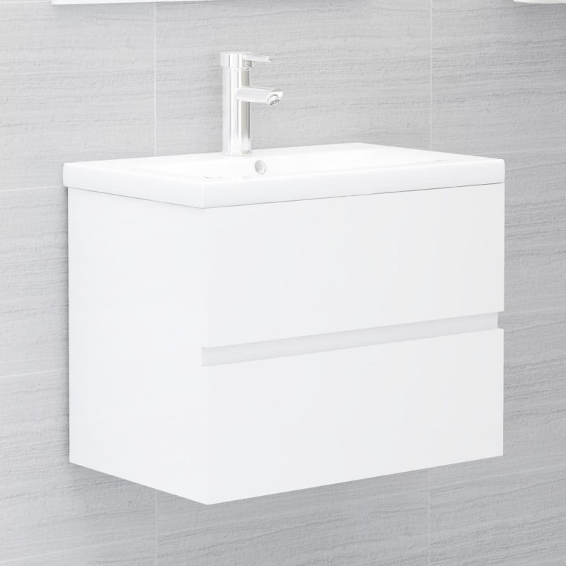 2 Piece Bathroom Furniture Set High Gloss White Engineered Wood 2 Piece Bathroom Furniture Set High Gloss White Engineered Wood