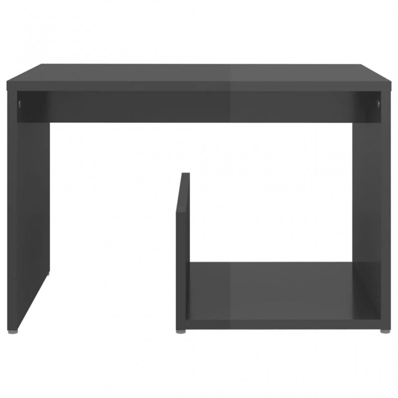 Side Table High Gloss Grey 59x36x38 cm Engineered Wood Side Table High Gloss Grey 59x36x38 cm Engineered Wood