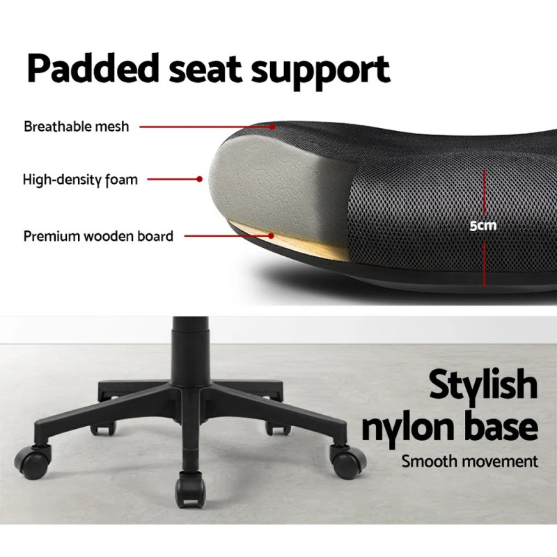 Artiss Mesh Office Chair Mid Back Black Artiss Mesh Office Chair Mid Back Black