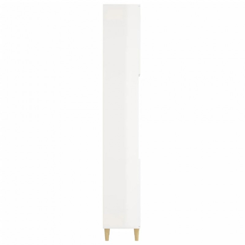 Bathroom Cabinet High Gloss White 30x30x190 cm Engineered Wood Bathroom Cabinet High Gloss White 30x30x190 cm Engineered Wood