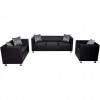 Sofa Set Artificial Leather 3-Seater 2-Seater Armchair Black