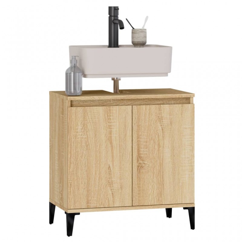Sink Cabinet Sonoma Oak 58x33x60 cm Engineered Wood Sink Cabinet Sonoma Oak 58x33x60 cm Engineered Wood