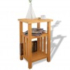 End Table with Magazine Shelf 27x35x55 cm Solid Oak Wood