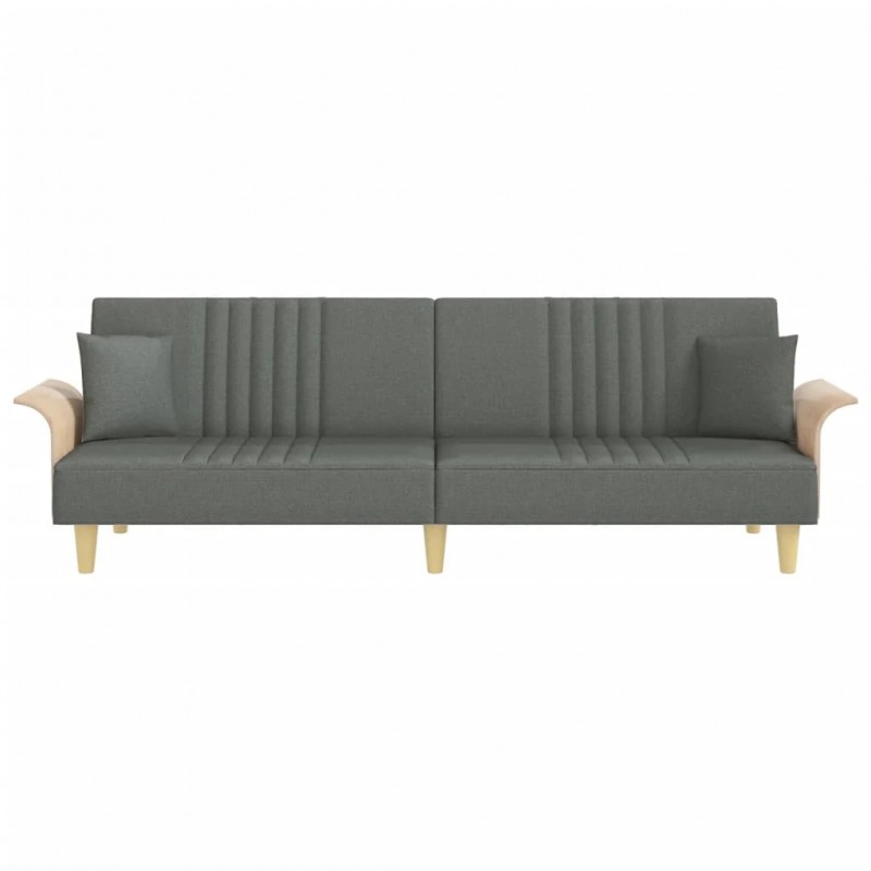 Sofa Bed with Armrests Dark Grey Fabric Sofa Bed with Armrests Dark Grey Fabric