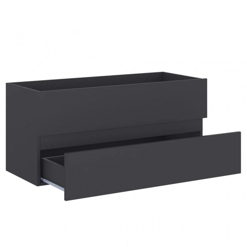 2 Piece Bathroom Furniture Set Grey Engineered Wood 2 Piece Bathroom Furniture Set Grey Engineered Wood