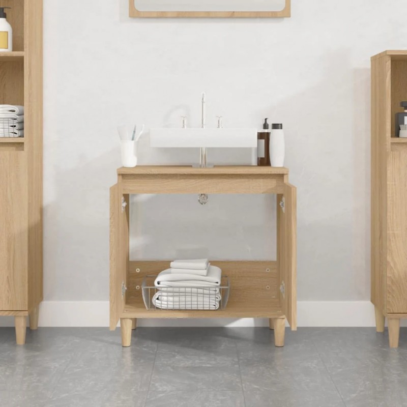 Sink Cabinet Sonoma Oak 58x33x60 cm Engineered Wood Sink Cabinet Sonoma Oak 58x33x60 cm Engineered Wood