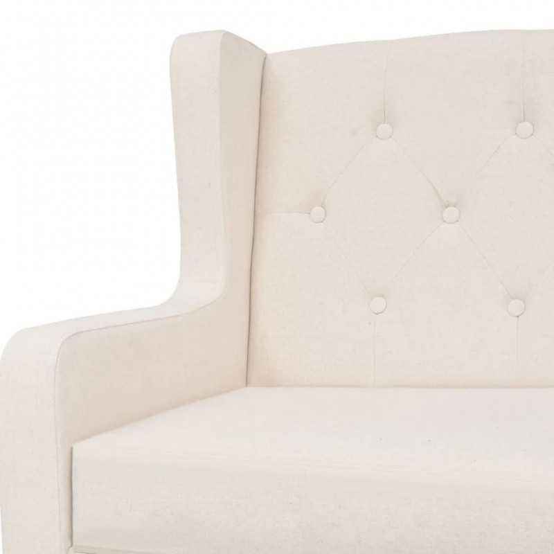 Armchair Cream White Fabric Armchair Cream White Fabric