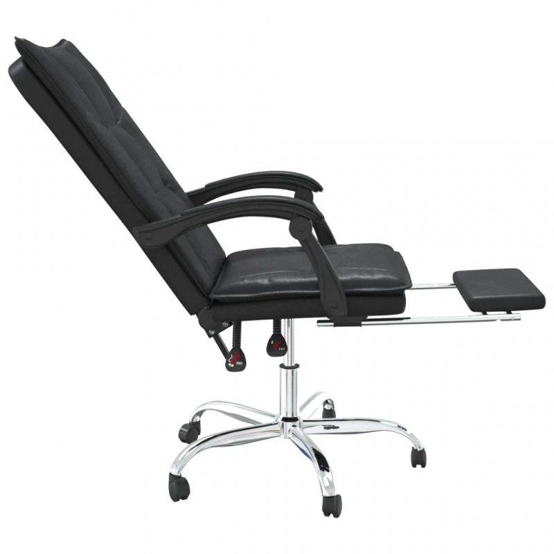 Reclining Office Chair Black Faux Leather Reclining Office Chair Black Faux Leather