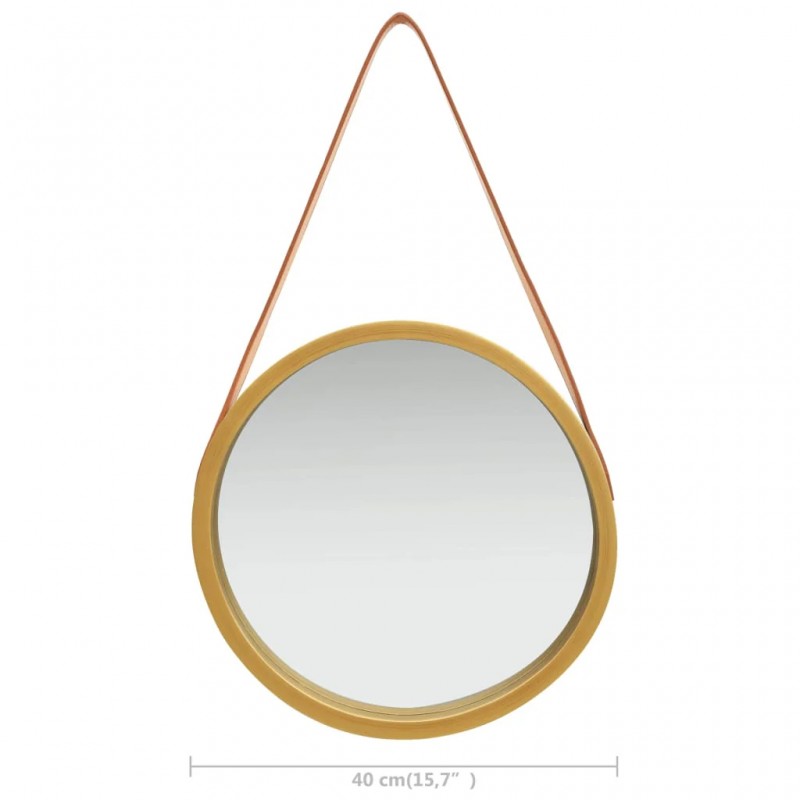 Wall Mirror with Strap 40 cm Gold Wall Mirror with Strap 40 cm Gold