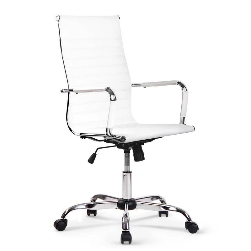 Artiss Office Chair Conference Chairs PU Leather High Back White Artiss Office Chair Conference Chairs PU Leather High Back White