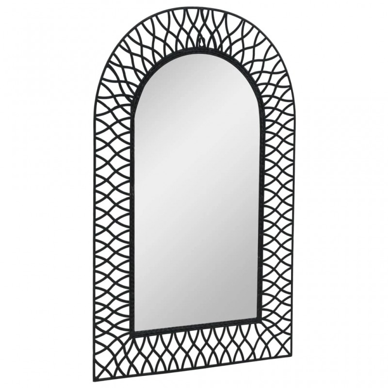 Garden Wall Mirror Arched 50x80 cm Black Garden Wall Mirror Arched 50x80 cm Black
