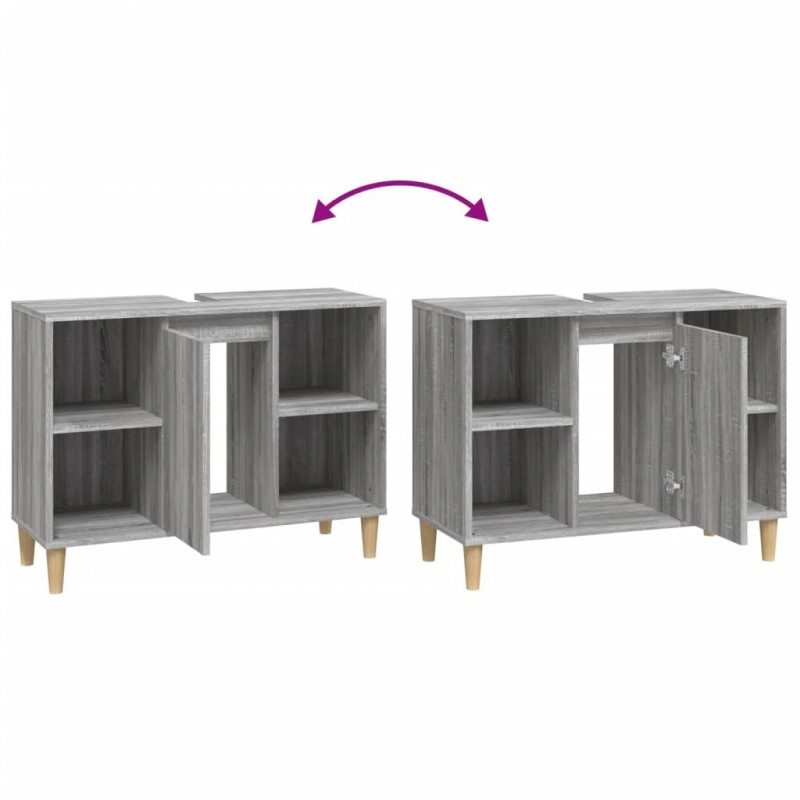 Sink Cabinet Grey Sonoma 80x33x60 cm Engineered Wood Sink Cabinet Grey Sonoma 80x33x60 cm Engineered Wood