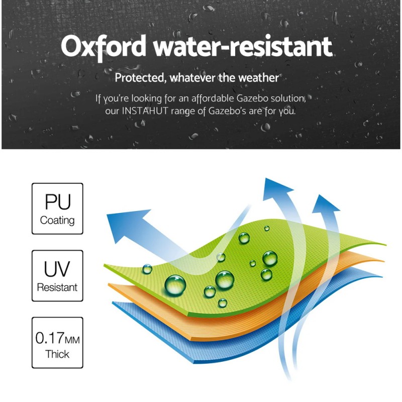 Instahut Gazebo 3x3 Pop Up Marquee Folding Tent Wedding Gazebos Camping Outdoor Shade Canopy Black Instahut Gazebo 3x3 Pop Up Marquee Folding Tent Wedding Gazebos Camping Outdoor Shade Canopy Black