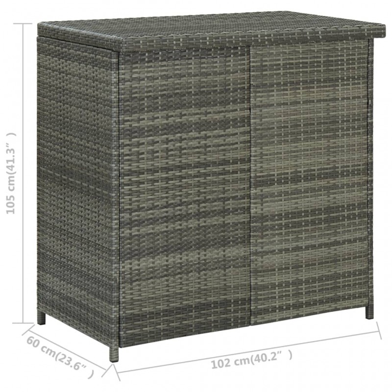 3 Piece Bar Set Poly Rattan Grey 3 Piece Bar Set Poly Rattan Grey