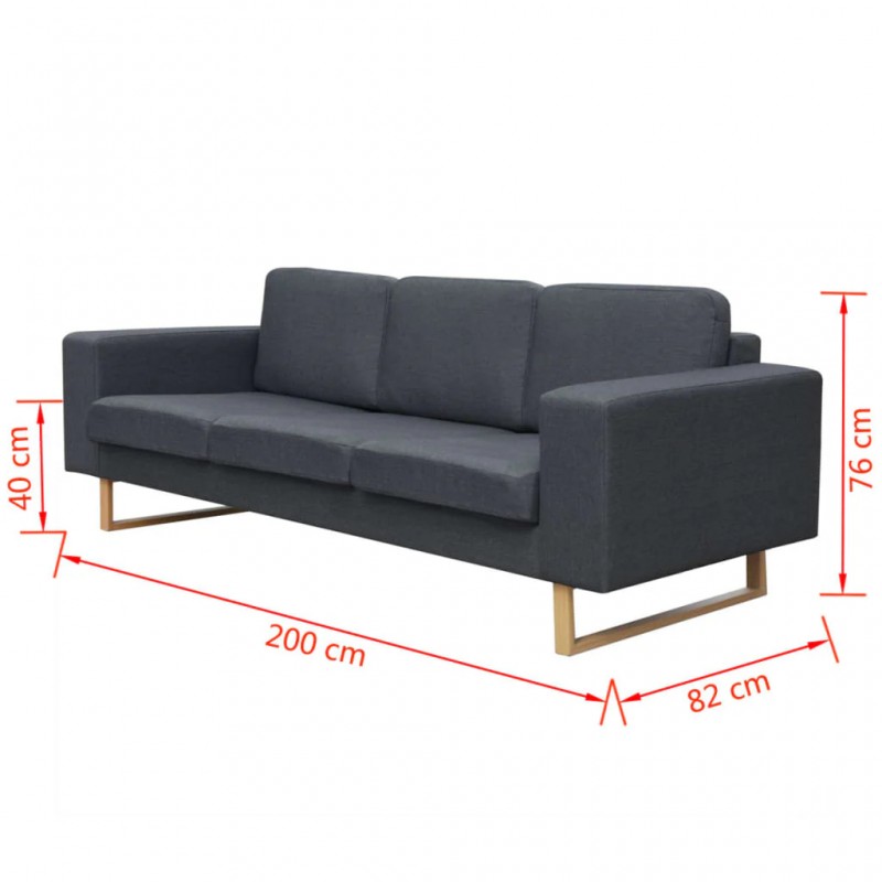 2-Seater and 3-Seater Sofa Set Dark Grey 2-Seater and 3-Seater Sofa Set Dark Grey