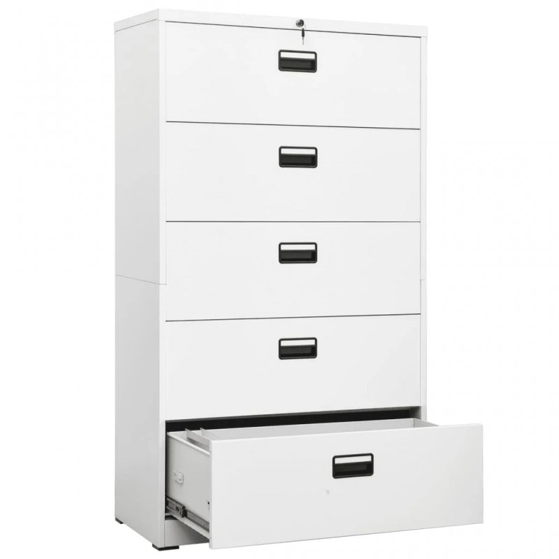 Filing Cabinet 5 Drawers White Steel Filing Cabinet 5 Drawers White Steel