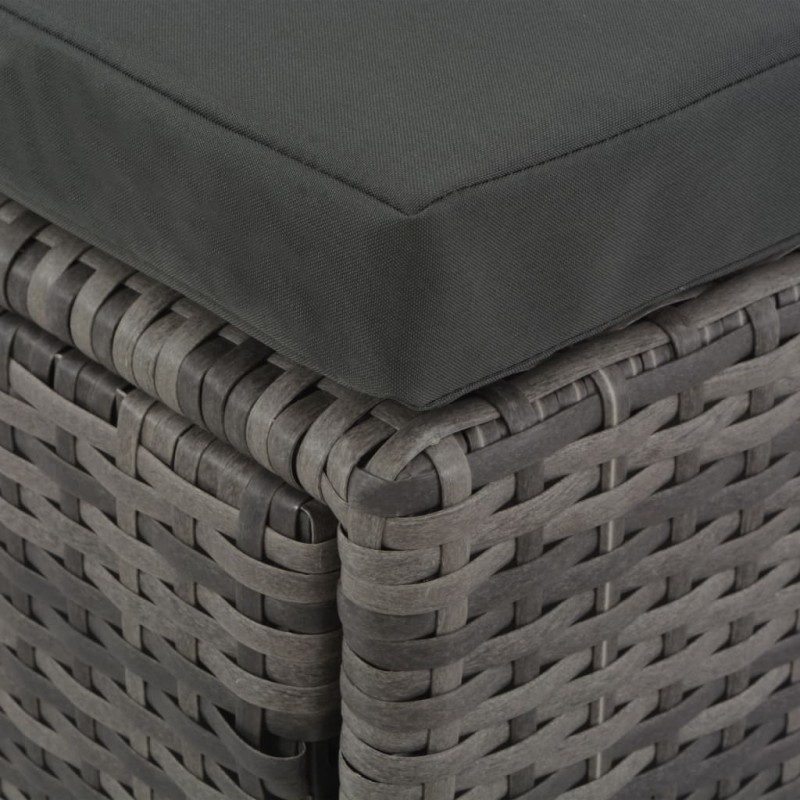 4 Piece Garden Lounge Set with Cushions Poly Rattan Grey 4 Piece Garden Lounge Set with Cushions Poly Rattan Grey