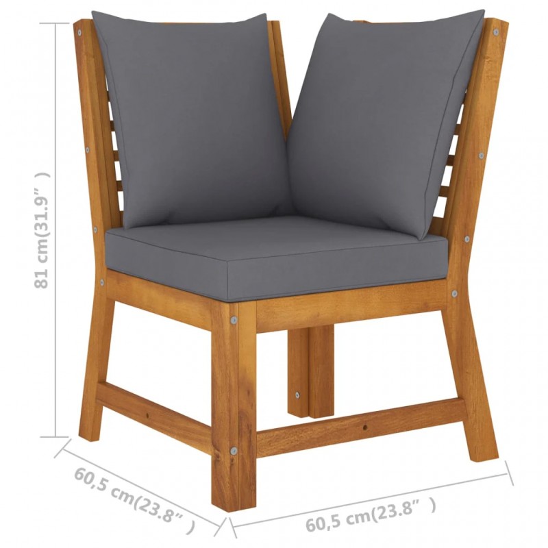 4 Piece Garden Lounge Set with Cushion Solid Acacia Wood 4 Piece Garden Lounge Set with Cushion Solid Acacia Wood