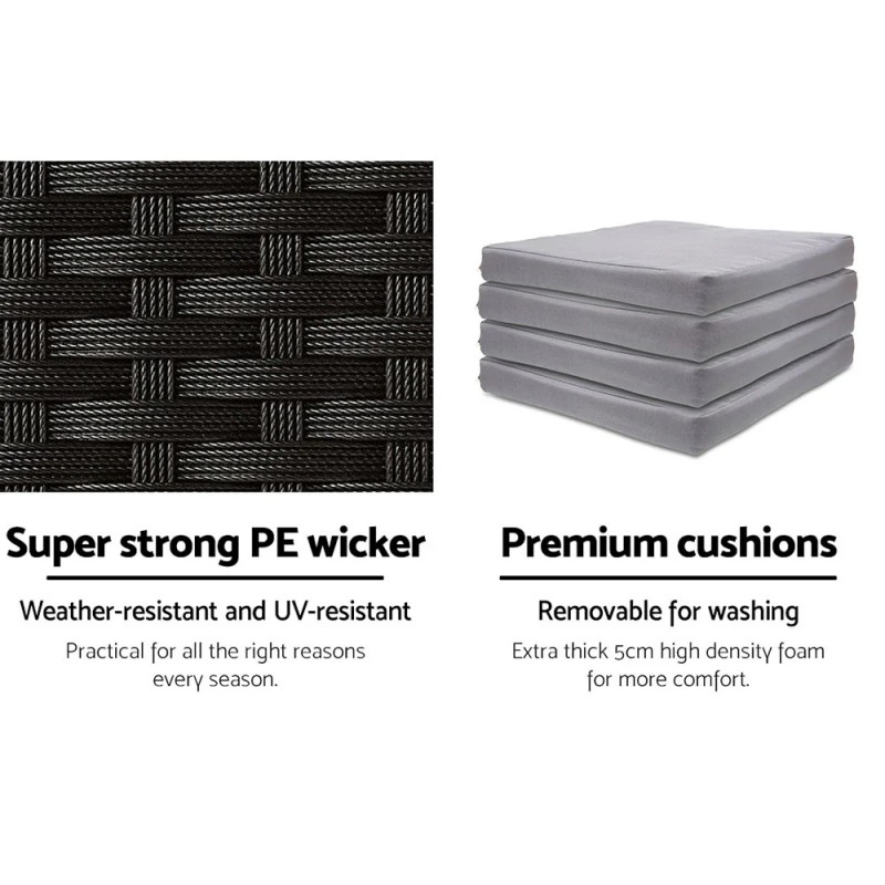 Gardeon 5-Piece Outdoor Bar Set Patio Dining Chairs Wicker Table Stools Gardeon 5-Piece Outdoor Bar Set Patio Dining Chairs Wicker Table Stools