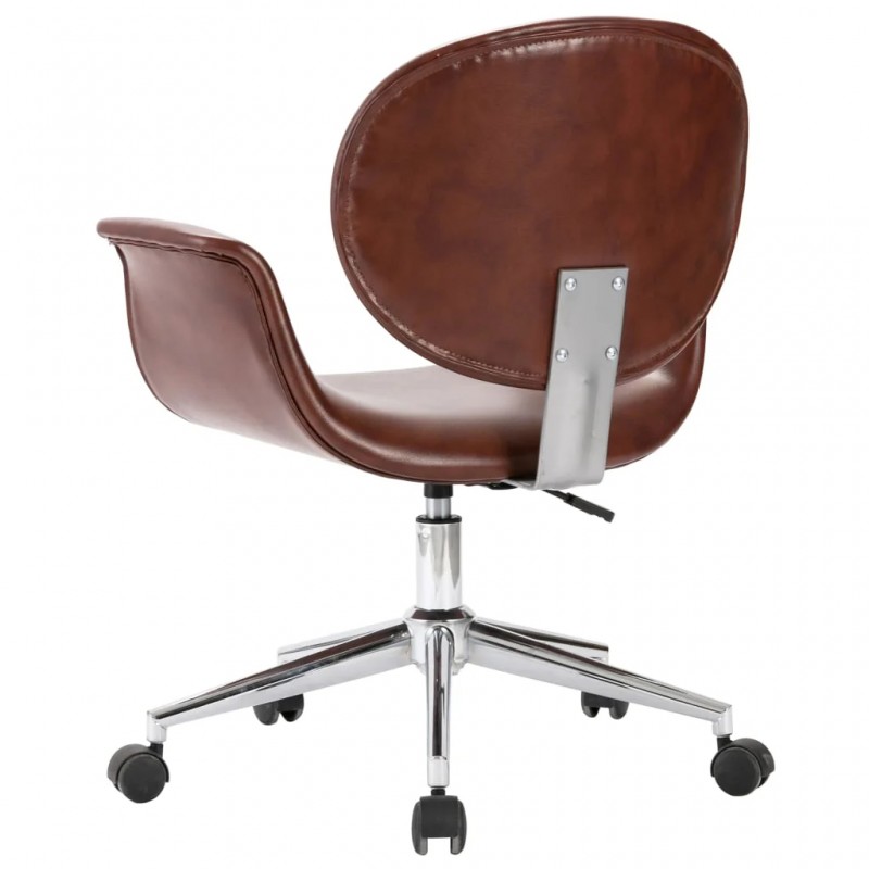 Swivel Office Chair Brown Faux Leather Swivel Office Chair Brown Faux Leather