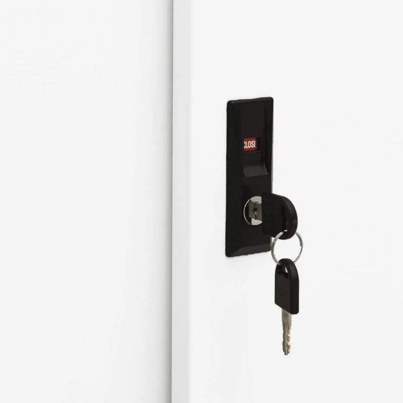 Office Cabinet with Sliding Door White 90x40x90 cm Steel Office Cabinet with Sliding Door White 90x40x90 cm Steel