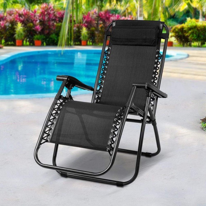 Gardeon Zero Gravity Chair Folding Outdoor Recliner Adjustable Sun Lounge Camping Black Gardeon Zero Gravity Chair Folding Outdoor Recliner Adjustable Sun Lounge Camping Black