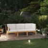 3-Seater Garden Sofa with Cushion Solid Acacia Wood