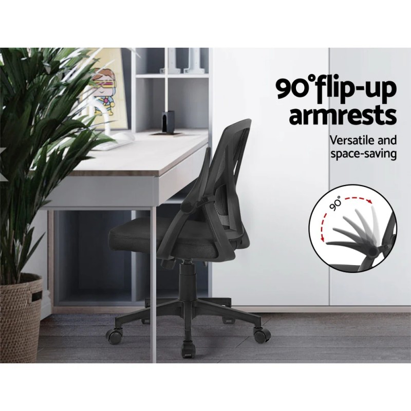 Artiss Mesh Office Chair Mid Back Black Artiss Mesh Office Chair Mid Back Black