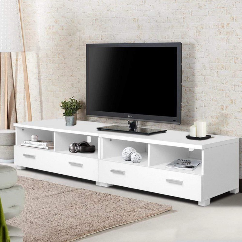 Artiss TV Cabinet Entertainment Unit 180cm White Eddie Artiss TV Cabinet Entertainment Unit 180cm White Eddie