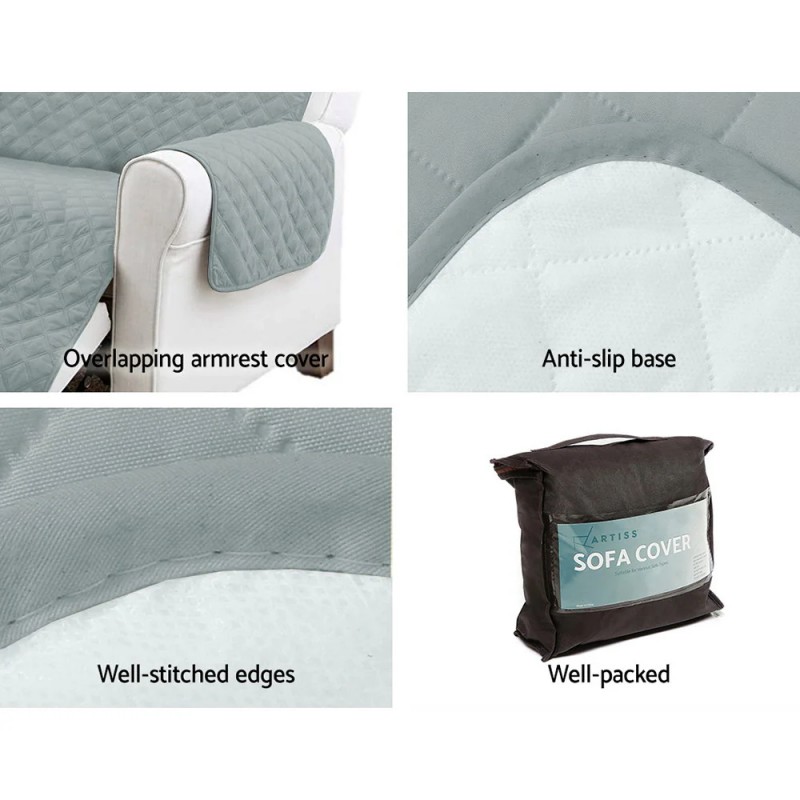 Artiss Sofa Cover Couch Covers 4 Seater 100% Water Resistant Grey Artiss Sofa Cover Couch Covers 4 Seater 100% Water Resistant Grey