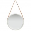 Wall Mirror with Strap 40 cm Silver
