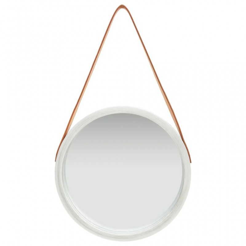 Wall Mirror with Strap 40 cm Silver Wall Mirror with Strap 40 cm Silver
