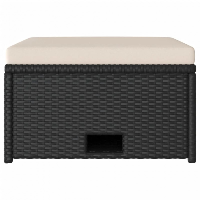 4 Piece Garden Lounge Set with Cushions Poly Rattan Black 4 Piece Garden Lounge Set with Cushions Poly Rattan Black