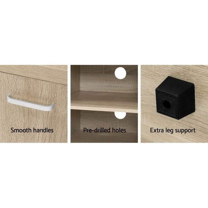 Artiss TV Cabinet Entertainment Unit 160cm Oak Maxi Artiss TV Cabinet Entertainment Unit 160cm Oak Maxi