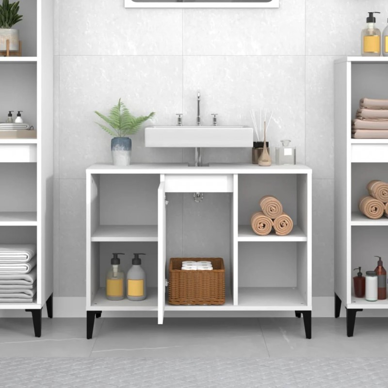 Sink Cabinet White 80x33x60 cm Engineered Wood Sink Cabinet White 80x33x60 cm Engineered Wood