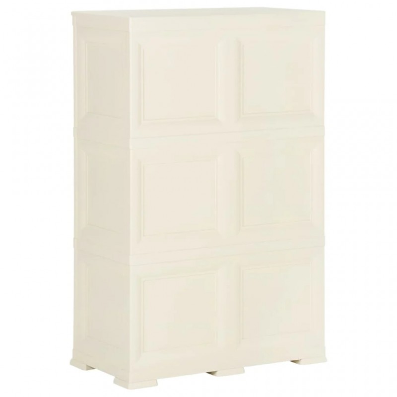 Plastic Cabinet 79x43x125 cm Wood Design Vanilla Ice Plastic Cabinet 79x43x125 cm Wood Design Vanilla Ice
