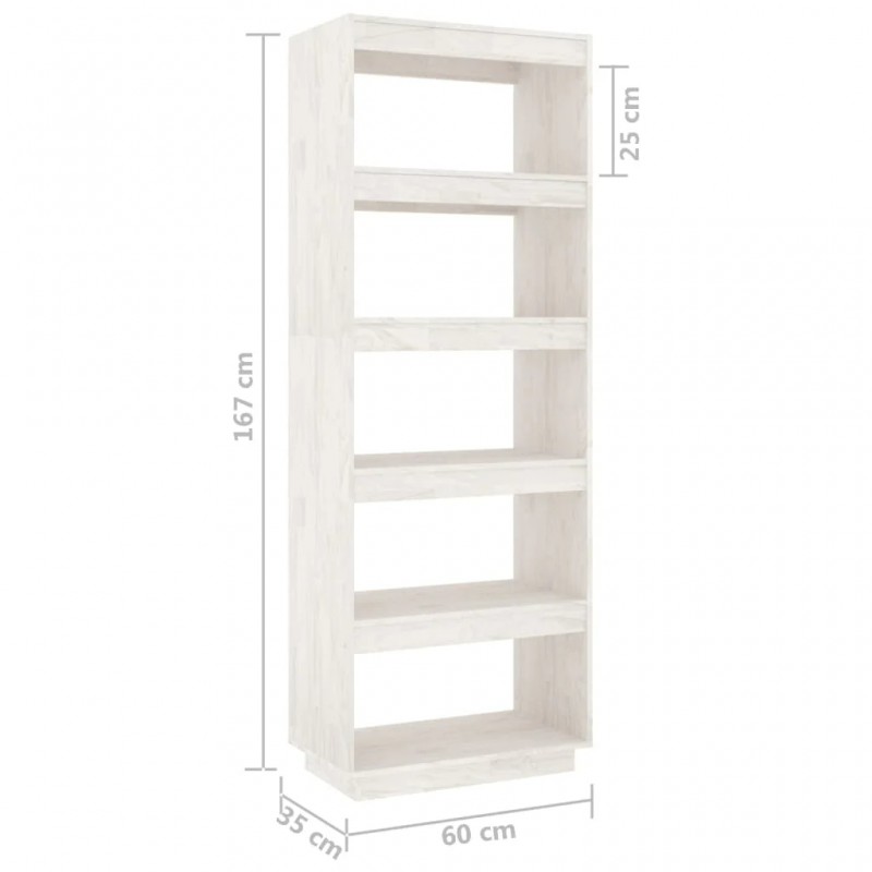 Book Cabinet/Room Divider White 60x35x167 cm Solid Pinewood Book Cabinet/Room Divider White 60x35x167 cm Solid Pinewood