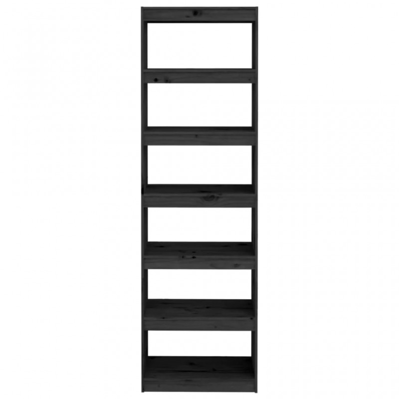 Book Cabinet/Room Divider Black 60x30x199.5 cm Solid Wood Pine Book Cabinet/Room Divider Black 60x30x199.5 cm Solid Wood Pine