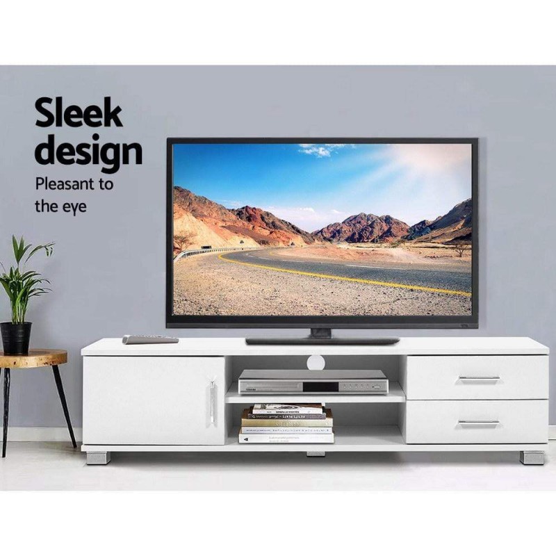Artiss Entertainment Unit TV Cabinet 120cm White Dylan Artiss Entertainment Unit TV Cabinet 120cm White Dylan